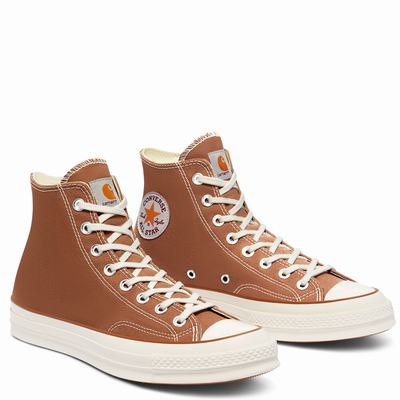 Férfi Converse x Carhartt WIP Chuck 70 Magasszárú Cipő CO8976153 Barna/Bézs